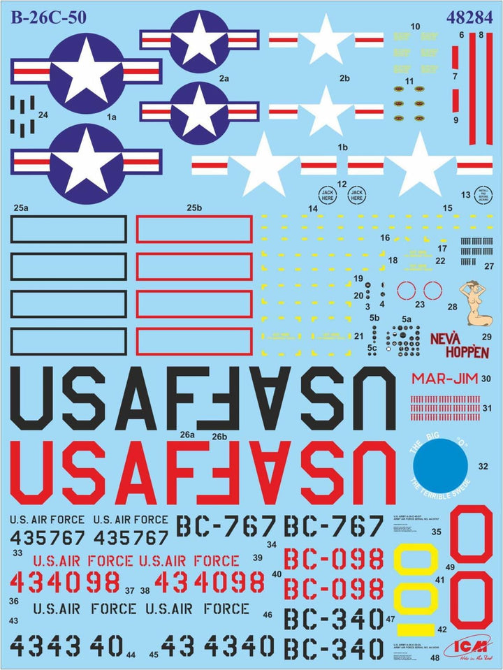 ICM ICM48284 1:48-B-26-50 Invader, Korean War American Bomber, grau, Mittel