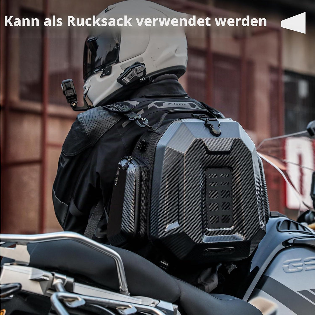 Rhinowalk Motorrad-Hecktasche, Reisegepäck, erweiterbare Motorrad-Helmtasche, 23 l–35 l, wasserdicht