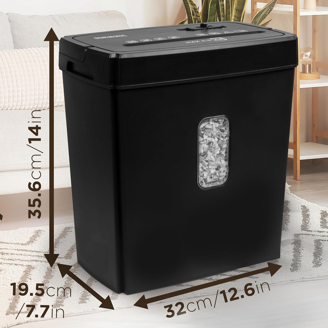 Duronic PS657 Aktenvernichter | 5 x A4 Blatt | 15 Liter Papierkorb | 170 Watt | Kreuzschnitt Schredd
