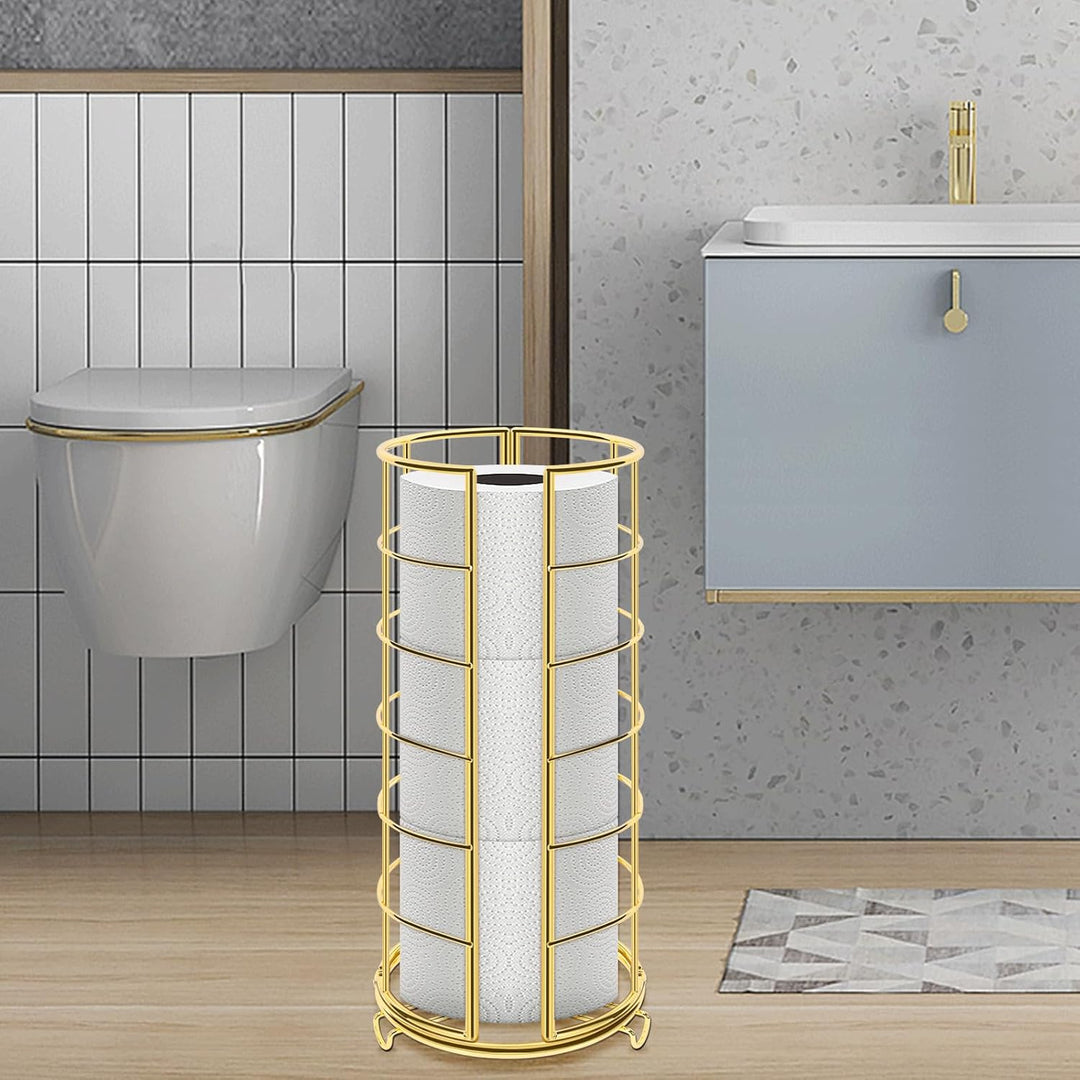 NearMoon Toilettenpapier-Organizer, freistehend, 3 Rollen, Taschentuchaufbewahrung, Metall, Badezimm