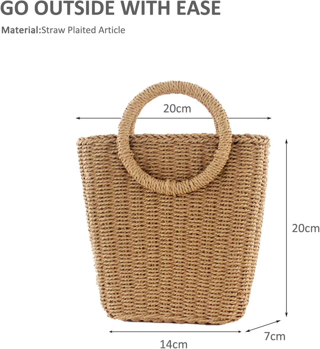 NICOLE & DORIS Handtasche Damen Umhängetasche Stroh Strandtasche Klein Handy Tasche Gewebte Strandta