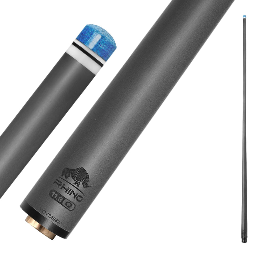 RHINO - 76,2 cm / 30 Zoll / Q-loc-Gelenk-Queue aus Carbon, Einzelschaft, Spitze 11,8 mm, 12,2 mm, 12