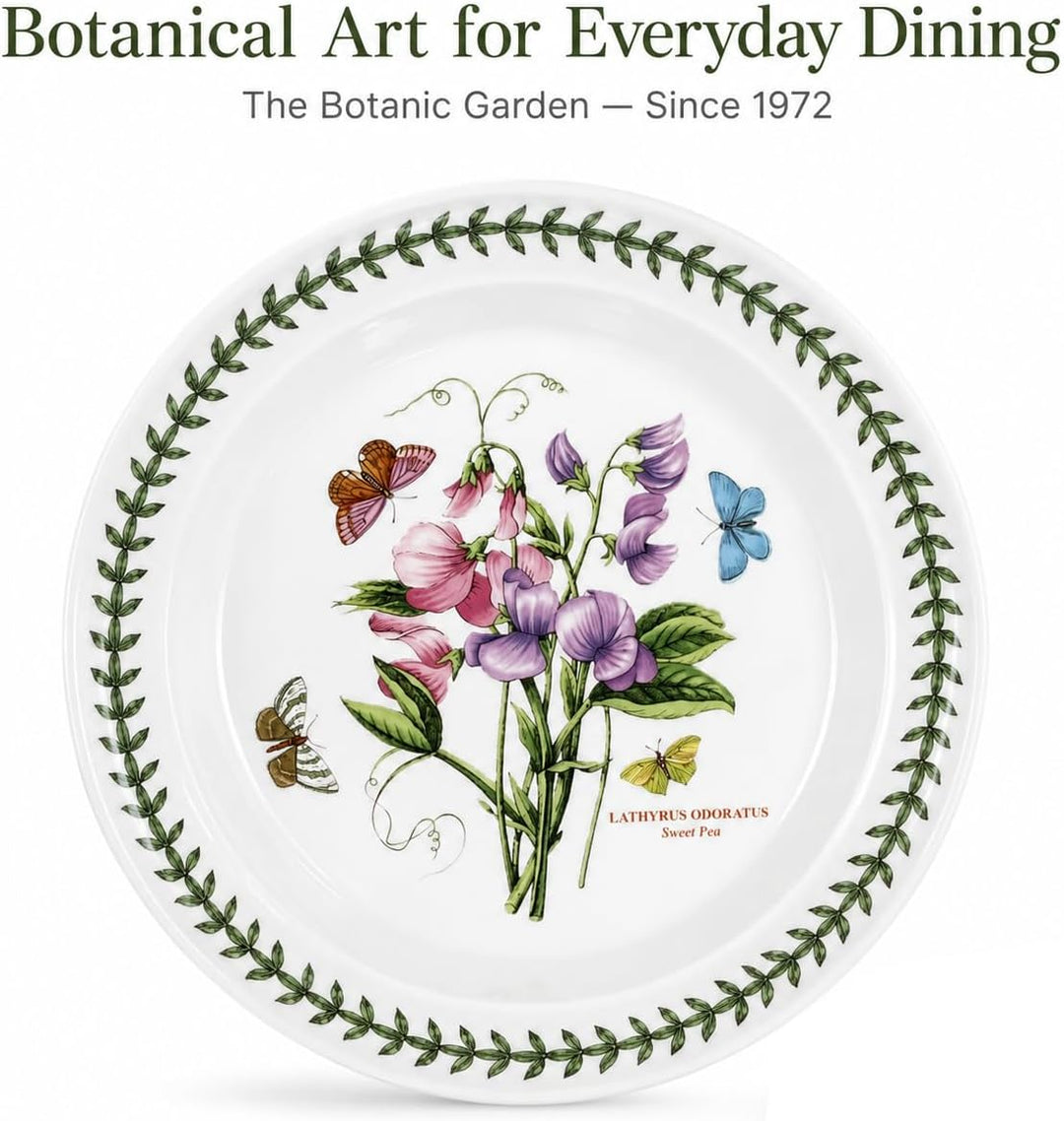 Portmeirion Botanic Garden 25,4 cm Abendessen Teller – Set von 6 Rose, Rose