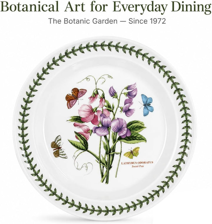 Portmeirion Botanic Garden 25,4 cm Abendessen Teller – Set von 6 Rose, Rose