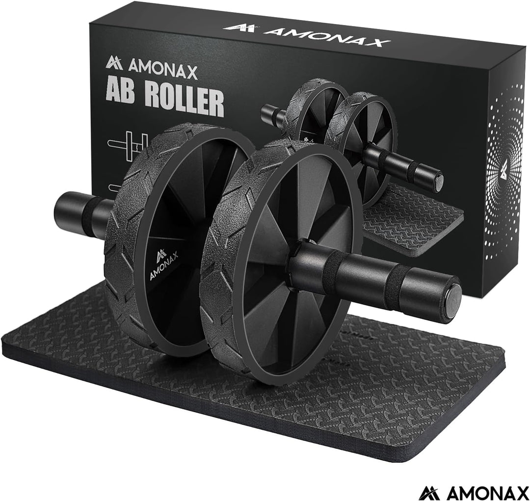 Amonax Bauchroller, bauchtrainer ab roller, bauchmuskeltrainer ab wheel set, mit Rutschfester, inkl.