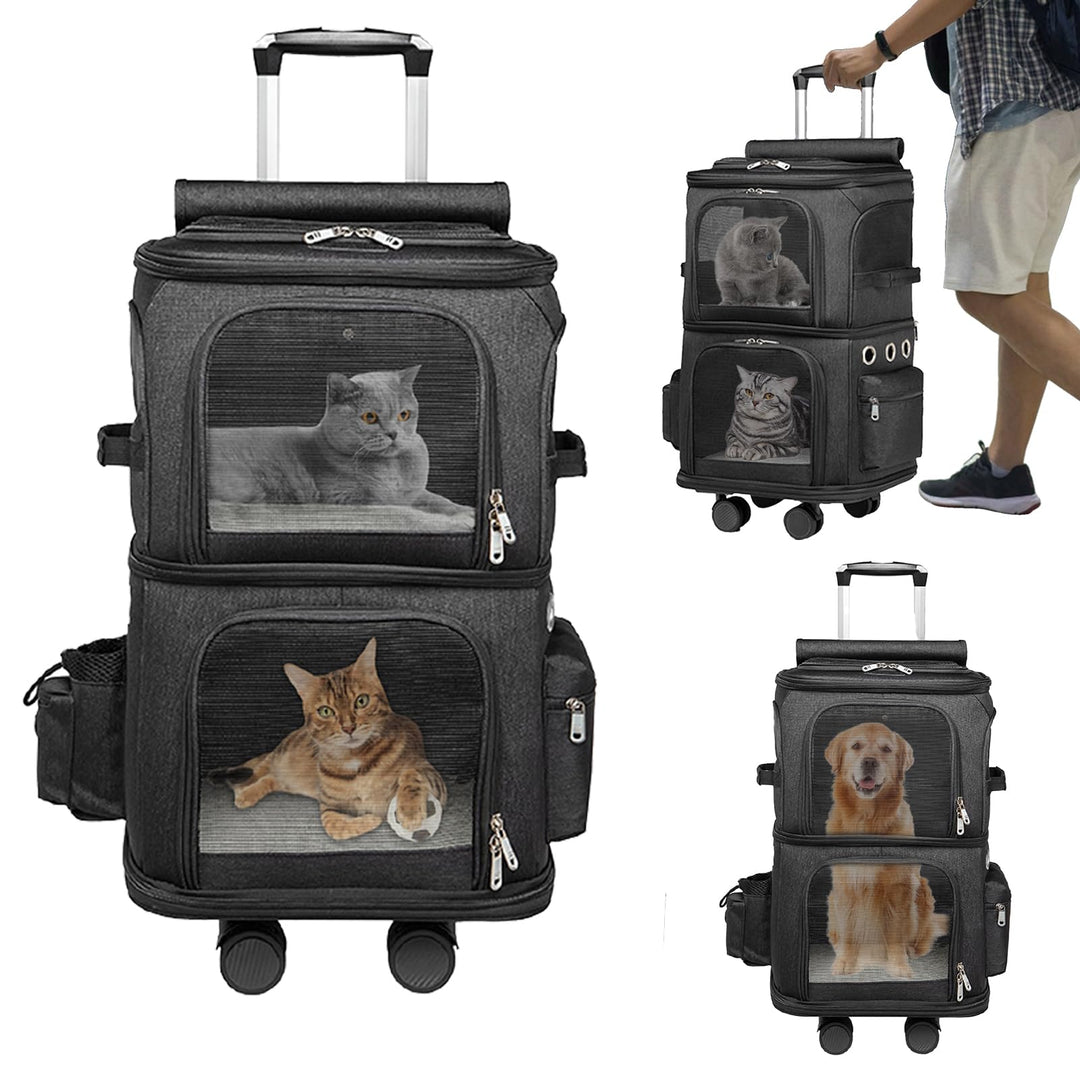 Katzenrucksack, Katzentrager Rucksack mit Zwei Fächern Haustier Hunde Katzen Rucksack Raumkapsel mit