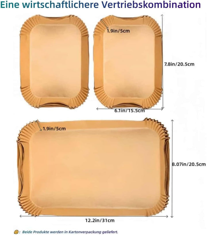 MAUAG Backpapier für Heissluftfritteuse Ninja, 225 Stück,Ninja Airfryer Backpapier Zubehör passend f
