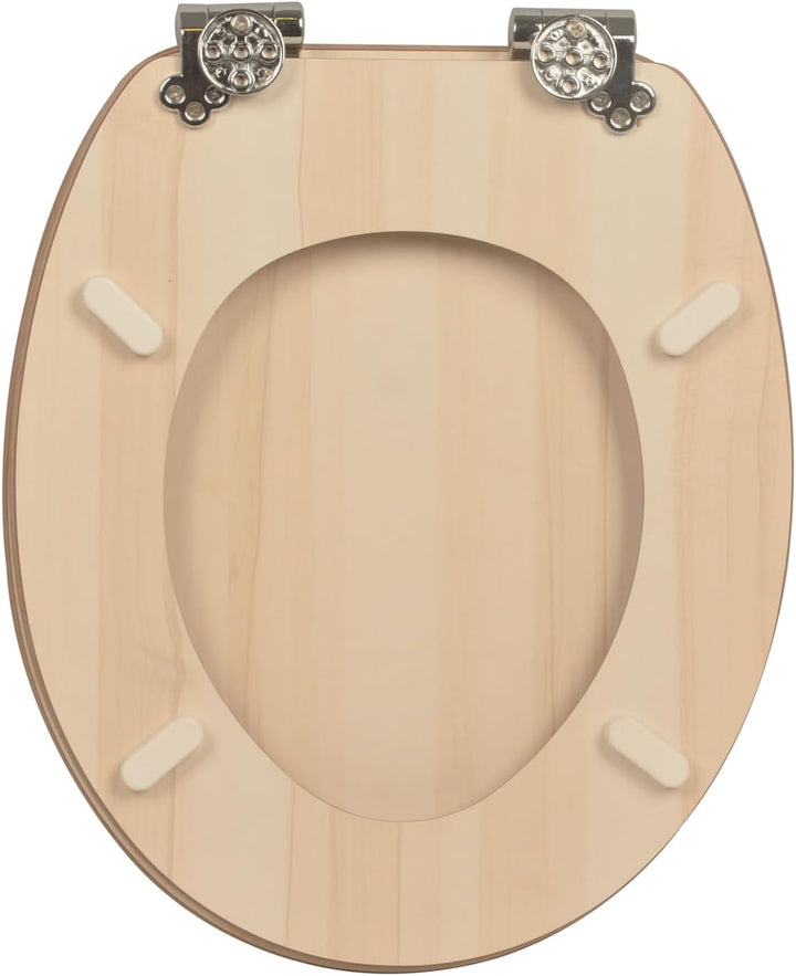 sanicomfort WC Sitz Maple matt lackiert, MDF Holzkern, mit Absenkautomatik, Toilettensitz mit Klodec