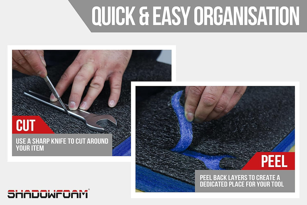 Shadow Foam Medium Sheet - 1000mm x 500mm | Schneiden und Abziehen Schaumstoff für Werkzeugkasten-Or