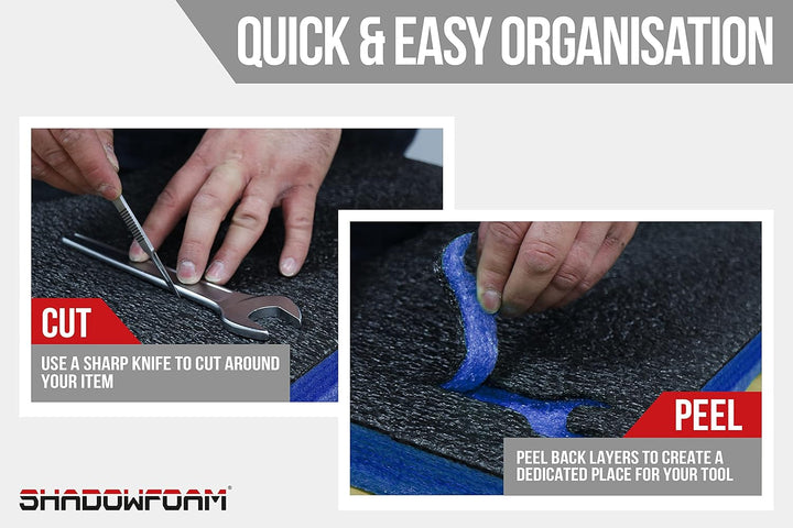 Shadow Foam Multi-Packs - Pack of 5: 600mm x 420mm x 30mm | Cut and Peel Foam für Werkzeugkästen, We