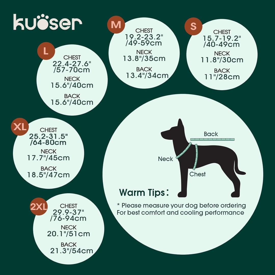 Kuoser Kühlmantel Hund, Kühlweste für Hunde mit Verstellbarer Brustschnalle &amp; D-Ring, Atmungsaktive