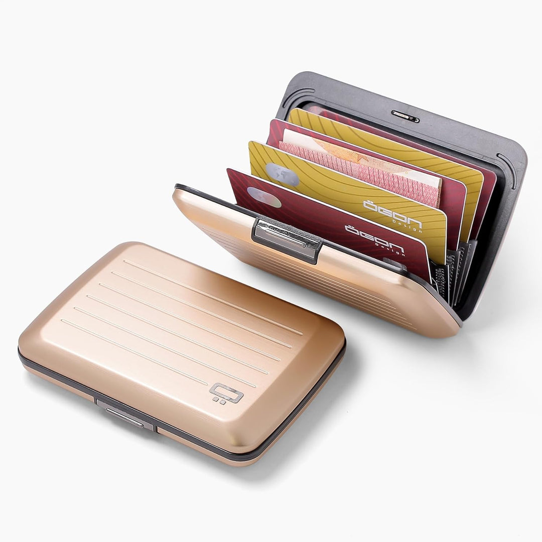 OGON Aluminium Geldbörse Smart Case V2 - Einfache Lagerung - Metallverschluss - Kartenetui mit RFID-