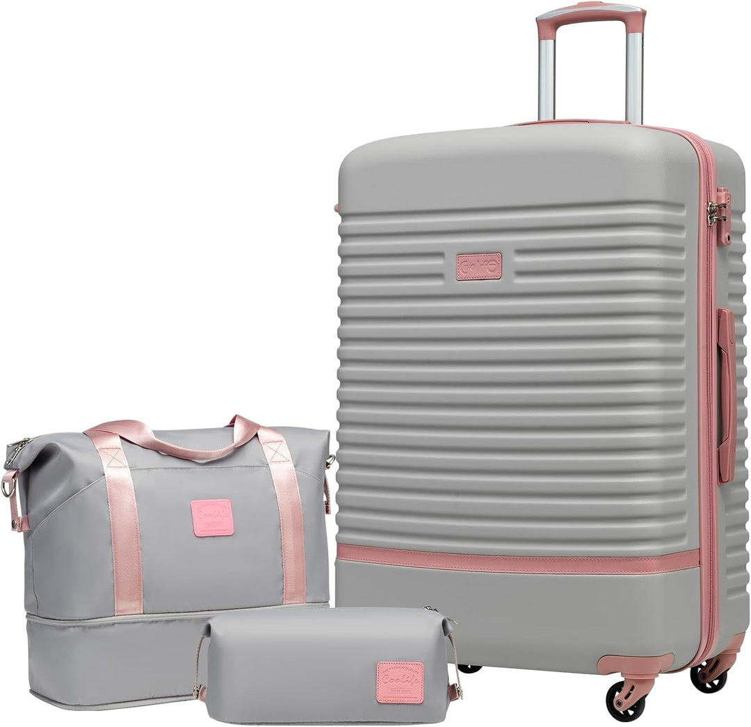 COOLIFE Koffer Trolley Koffer Reisekoffer von ABS Hartschalen Trolley 4 Rollen TSA-Schloss Der Koffe