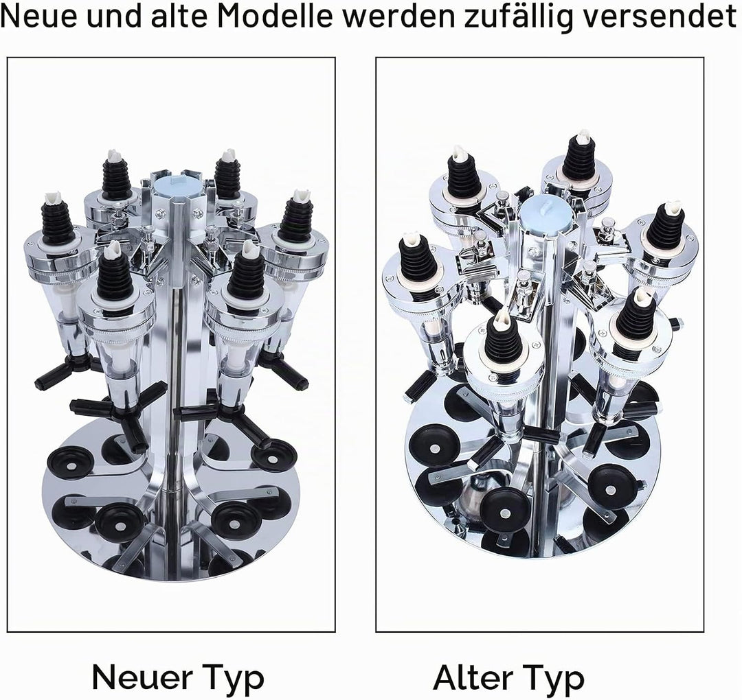 Wand Montierter 6-Flaschen-Ständer, Optischer Spender für Getränke, Wein, Stahl, Bar-Butler