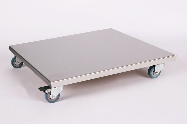 Möbelroller/Pflanzenroller (Profi) 50x50 cm, Edelstahl, 150kg, PU-Rolle + Bremse, Marke: Szagato, Ma