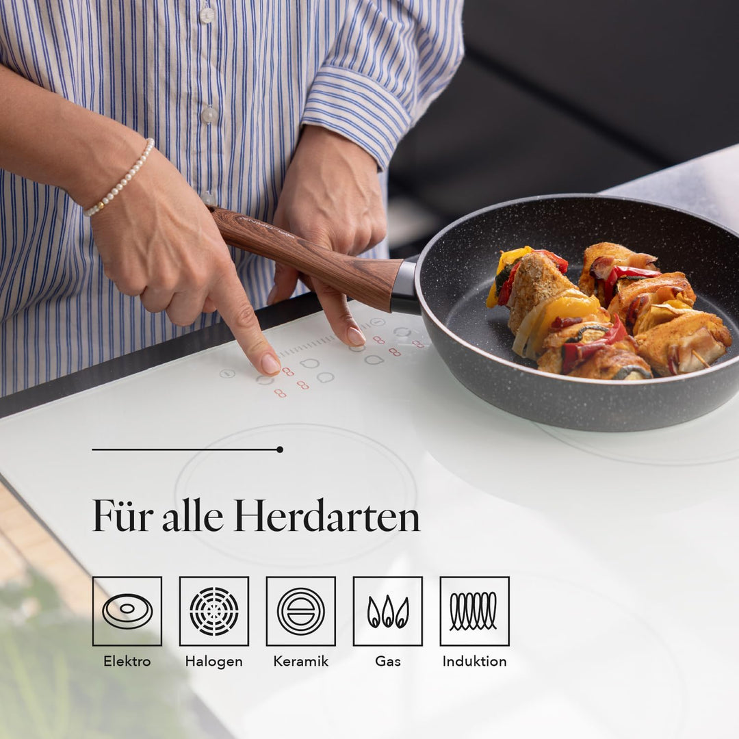FLORINA Aluminium-Bratpfanne MASTER BLACK 28 cm | Antihaftbeschichtung | Für alle Herdarten inkl. In