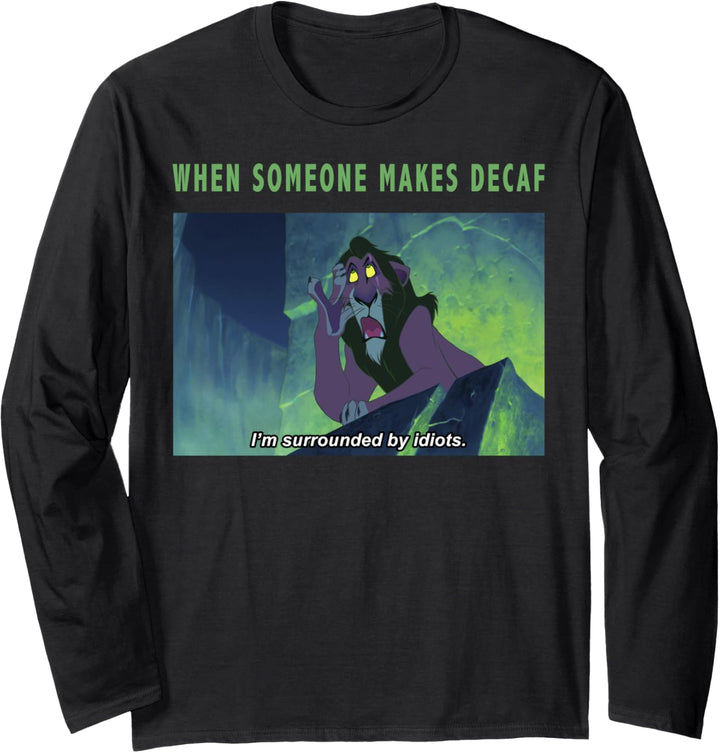 Disney Lion King Scar Decaf Coffee Meme Langarmshirt
