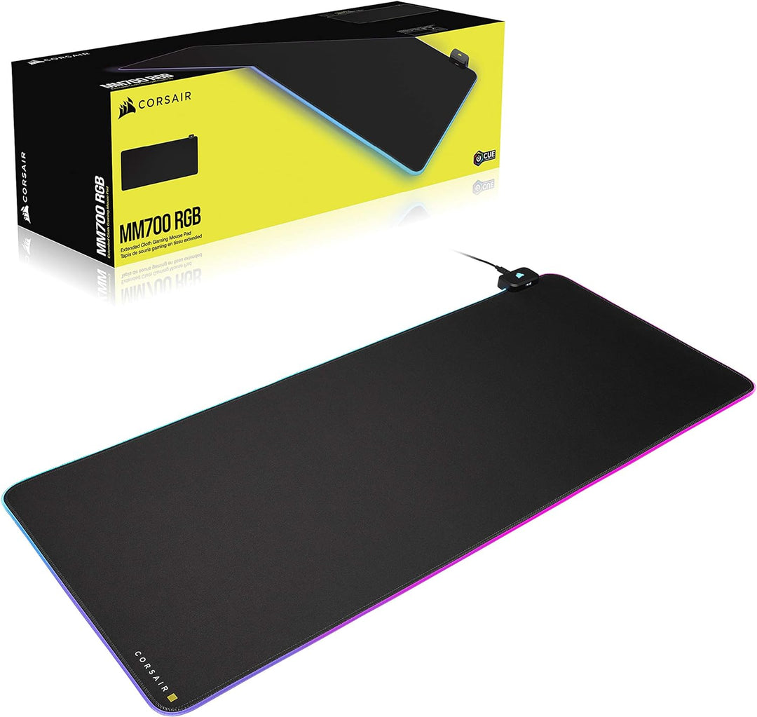 Corsair MM700 RGB Extended Cloth Gaming-Mauspad - 930mm x 400mm - 360° RGB-Beleuchtung - Zwei USB-Po