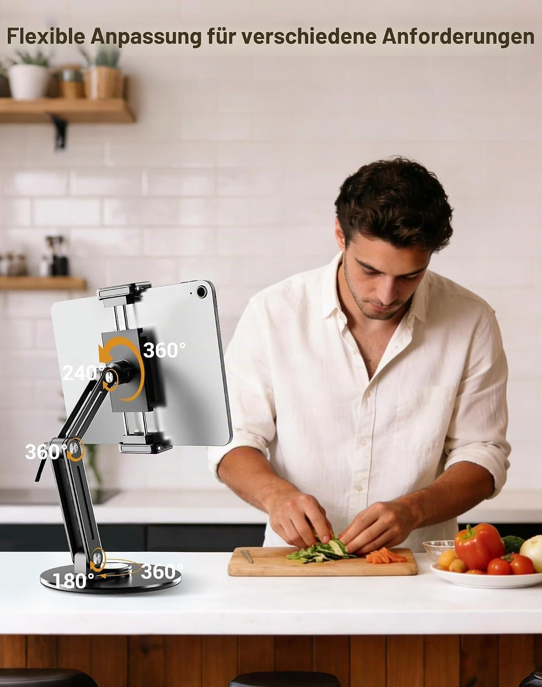 Portable Monitor Stand Tablet Halterung - Robuster Aluminium Ständer, 360° Drehbare Basis, 2 kg Trag
