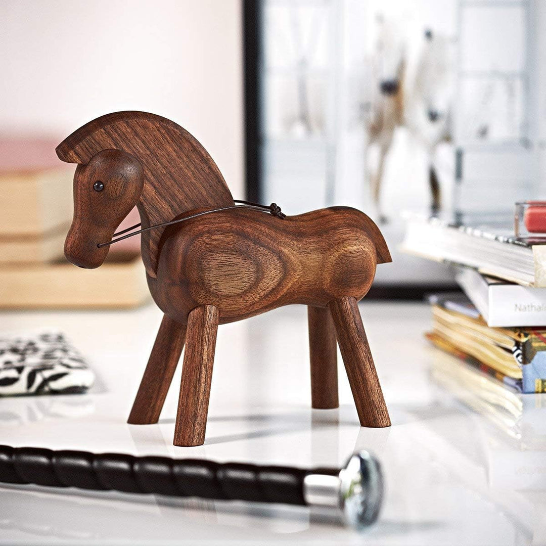 Kay Bojesen Pferd Figuren 14 cm Holzfiguren Weihnachtsdekoration, Holz Walnuss Dunkel, Walnuss Dunke