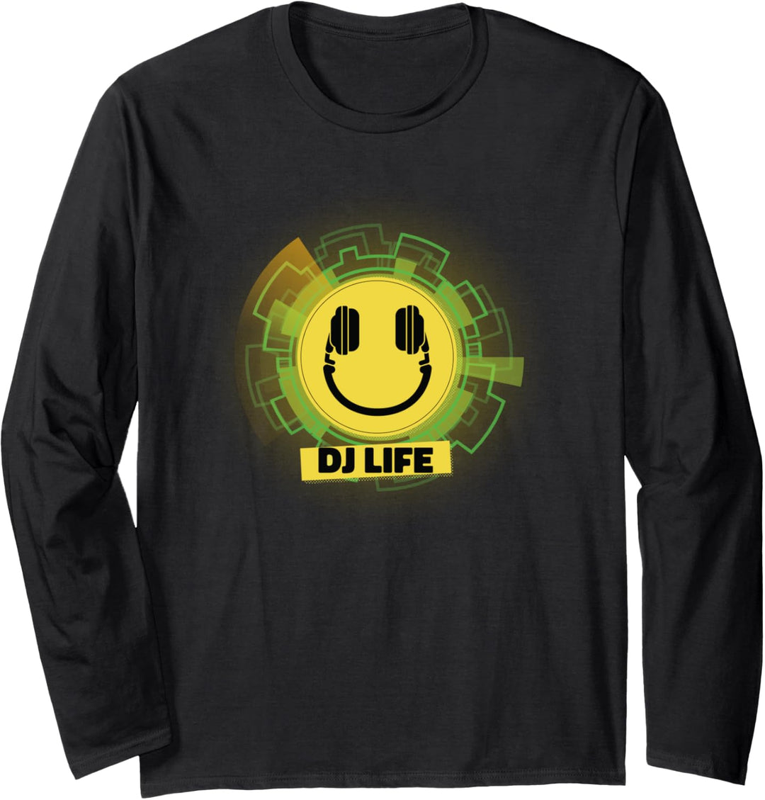 DJ Life Musik Techno und Club Party Rave Festival Musiker Langarmshirt