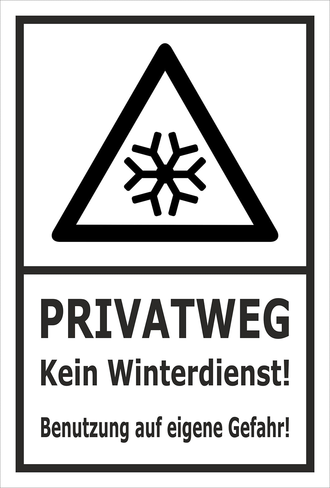 Melis Folienwerkstatt Schild Privatweg Kein Winterdienst - 60x40cm - Bohrlöcher - 3mm Aluverbund – 2