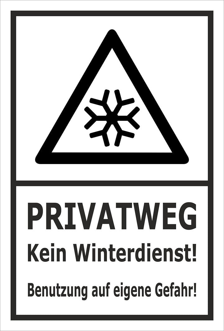 Melis Folienwerkstatt Schild Privatweg Kein Winterdienst - 60x40cm - Bohrlöcher - 3mm Aluverbund – 2