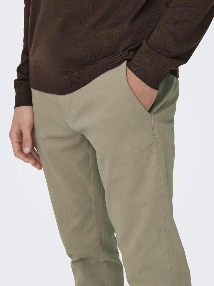 ONLY & SONS Herren Chino-Hose 34W / 32L Chinchilla, 34W / 32L Chinchilla
