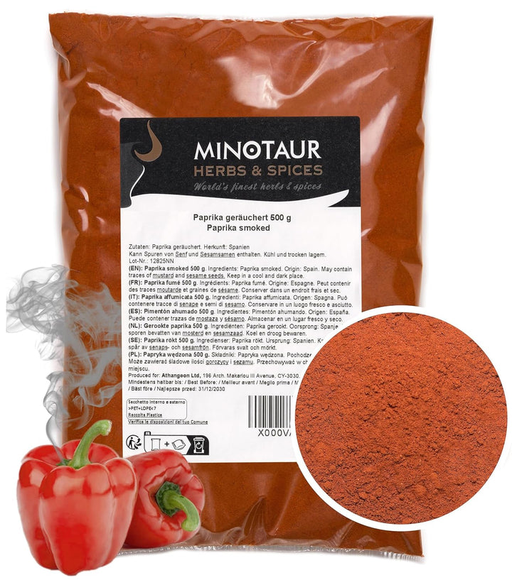 Minotaur Spices | Paprika geräuchert | 2 x 500g (1 Kg) Paprikapulver smoked