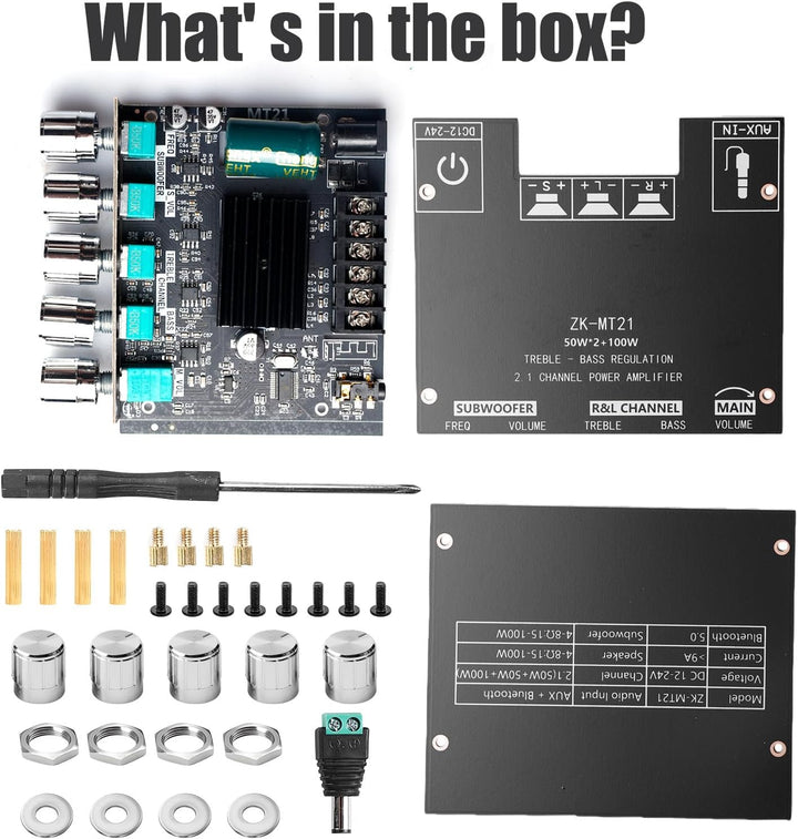 HiFi Audio Verstärker: 2x50W + 100W 2.1-Kanal-Subwoofer Verstärker-Platine-mit-bluetooth Höhen und B