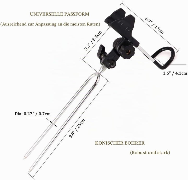 Croch 2 x Rutenhalter 360° Verstellbar Hallter für Angelruten Edelstahl Stark und Stabil Nue Version