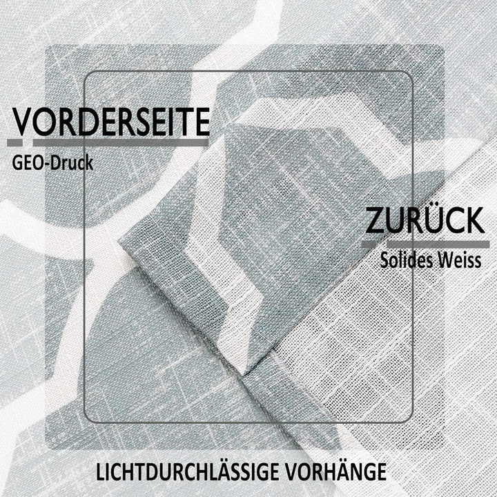 Beauoop Weiss Grau Voile Vorhänge Farbverlauf Leinenoptik Vorhänge Halbtransparente Gardinen mit Öse