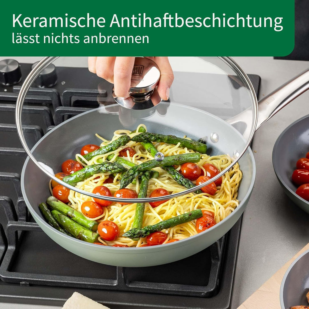 Chefkoch trifft Fackelmann Keramikpfanne Stuttgart Ø 28 cm – Hochwertige Antihaftbeschichtung, 100%