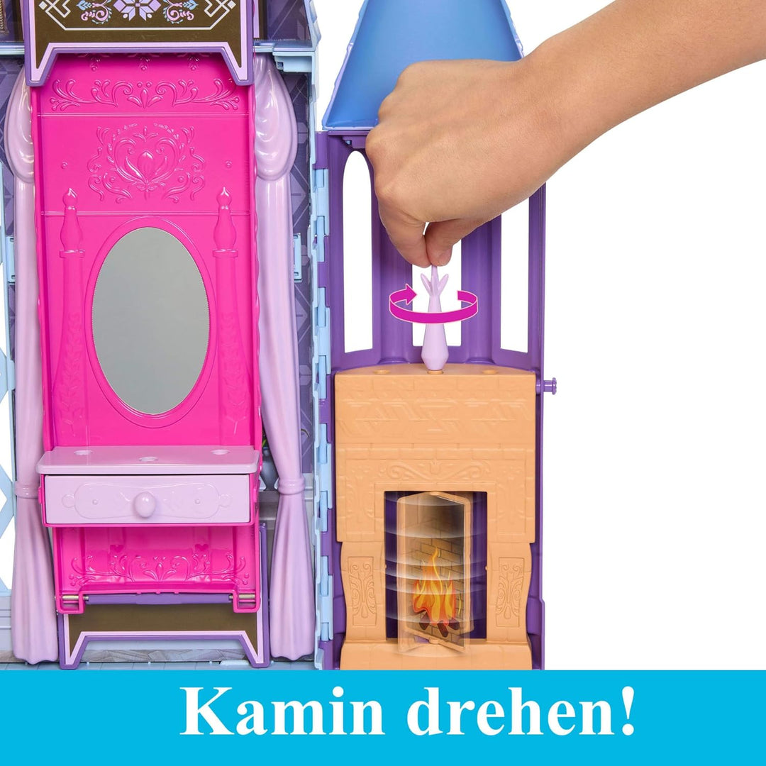 Mattel Disney Die Eiskönigin - Puppenhaus des Schlosses in Arendelle (60 cm+) mit Elsa-Puppe, 4 Spie