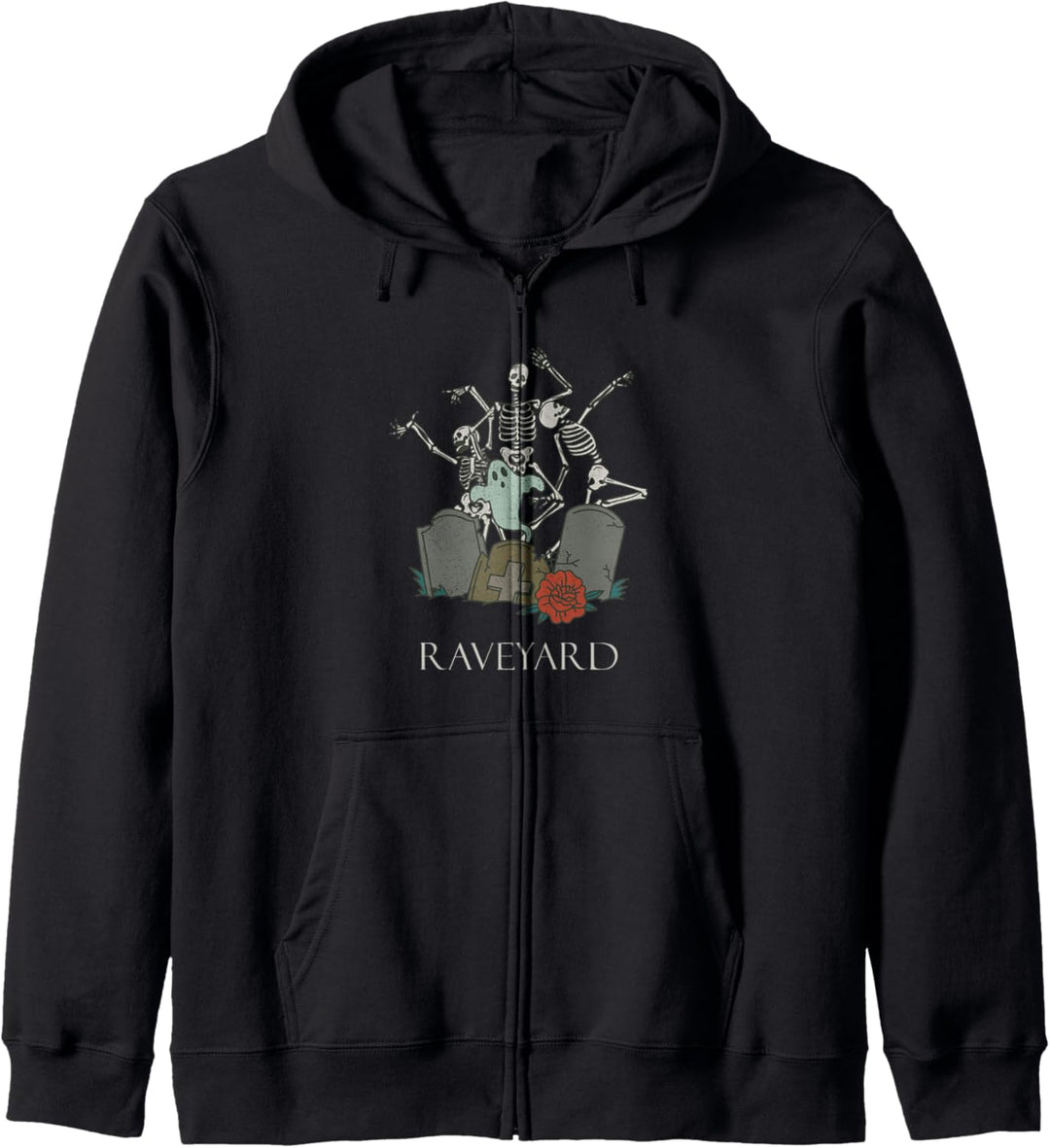 Lustiges Skelett Halloween Rave Heavy Metal Goth Raveyard Kapuzenjacke