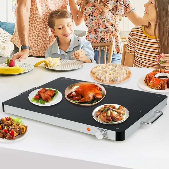 GOPLUS Elektrische Warmhalteplatte, Wärmeplatte mit 30℃-120℃ einstellbare Temperatur, Speisewärmer m