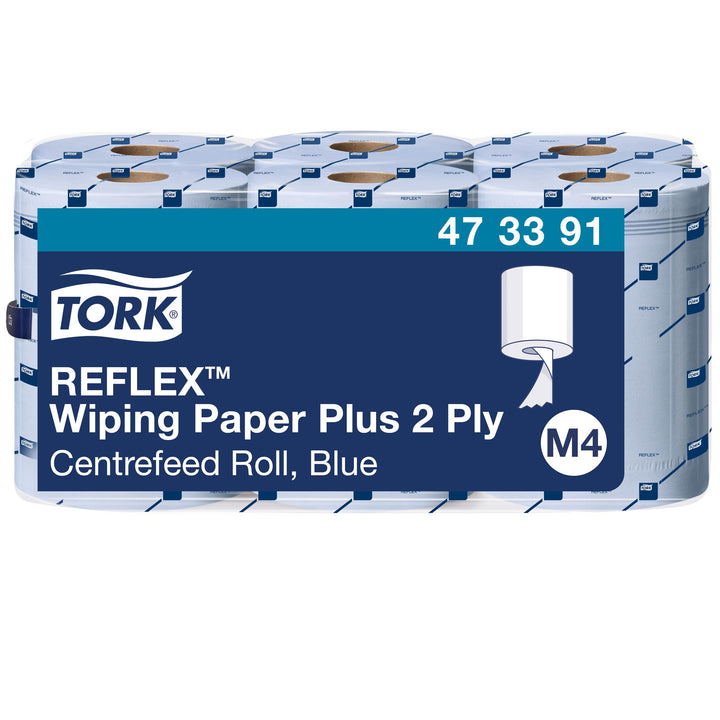 Tork Reflex Starke Mehrzweck-Papierwischtücher Blau M4, SmartCore, 6 × 450 Blatt, 473391 Für M4 Inne