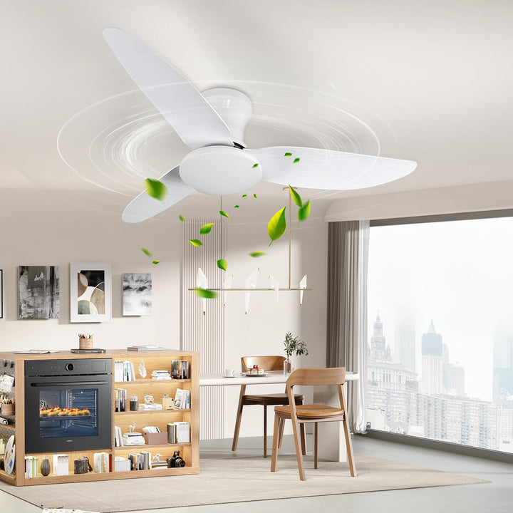 Deckenlampe mit Ventilator,Weiss,Ø100cm App Steuerung &amp; Fernbedienung Deckenventilator mit Beleuchtu