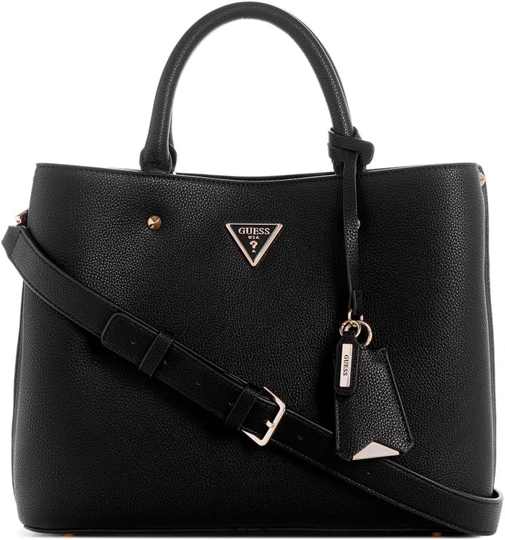 GUESS Damen Meridian Girlfriend Satchel Ranzen, Griffe Oben, Schwarz Einheitsgrösse, Einheitsgrösse