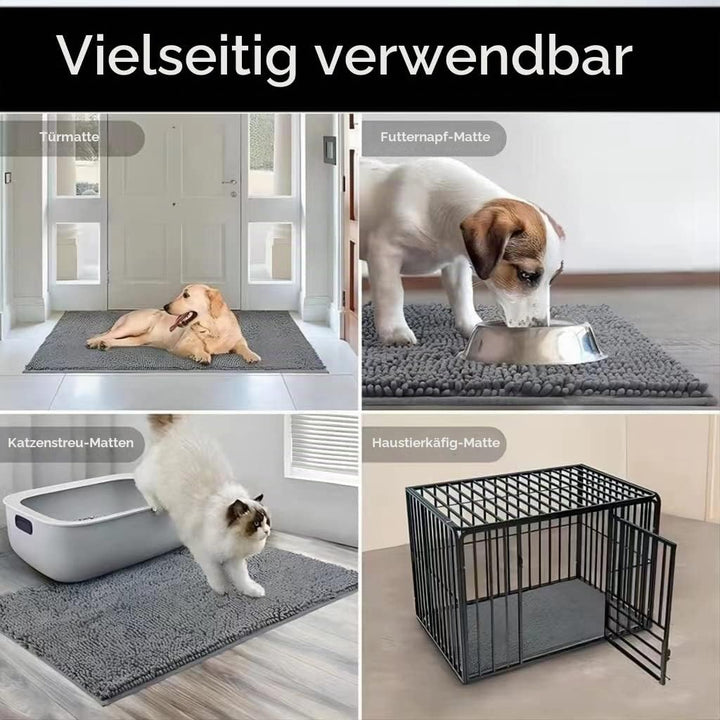 Saugfähige Chenille Fussmatte für den, rutschfeste Badematte, schlammiger Hund, waschbare Matte, sch