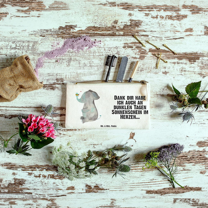 Mr. & Mrs. Panda Etui Elefant Biene Grösse S Klein - Geschenk, Liebesspruch, Kulturtasche, Heiratsan