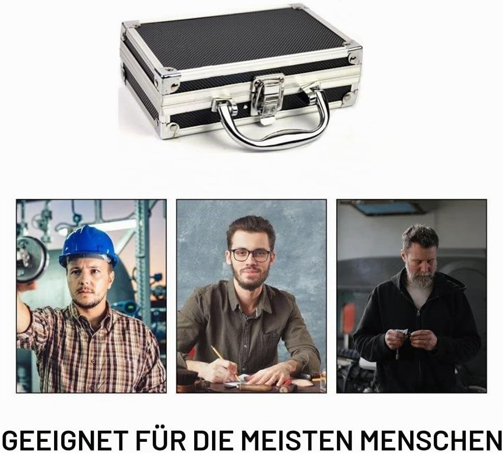 Mini-Aluminium-Flugkoffer, Kleine Werkzeugkasten Aufbewahrungsbox, Abschliessbarer Universal-Transpo