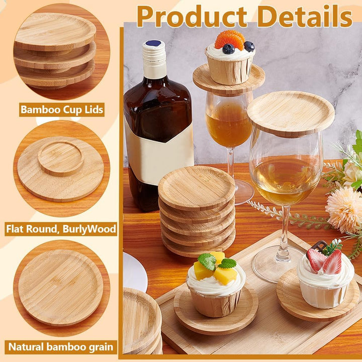 26 Stück Weinglas Charcuterie Aufsatz 9.8cm Grosse Runde Mini Charcuterie Bretter Aus Bambus Die Auc