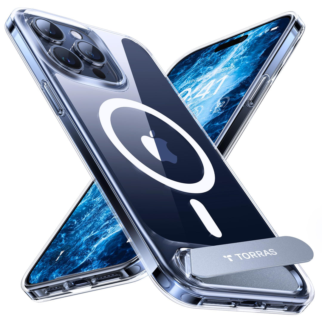 TORRAS Ostand L1 für iPhone 15 Pro Max Hülle mit Flügelständer Kompatibel mit MagSafe-Zubehör 3,66m