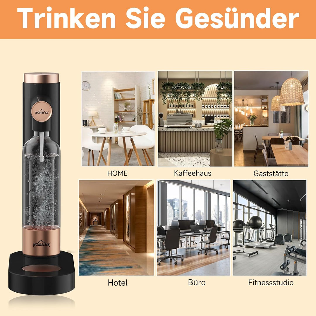 HOMELUX Wassersprudler, Sprudelwasser Maschine Mit 1L PET-Flaschen Bpa-Frei, Soda Maker, Wasser Spru