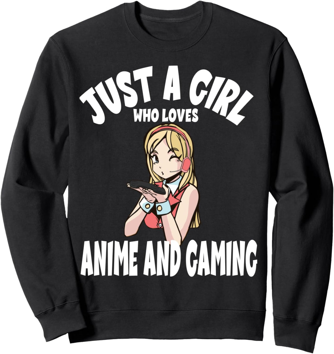Niedlich Nur ein Mädchen, das Anime und Gaming Lover für Teen liebt Sweatshirt