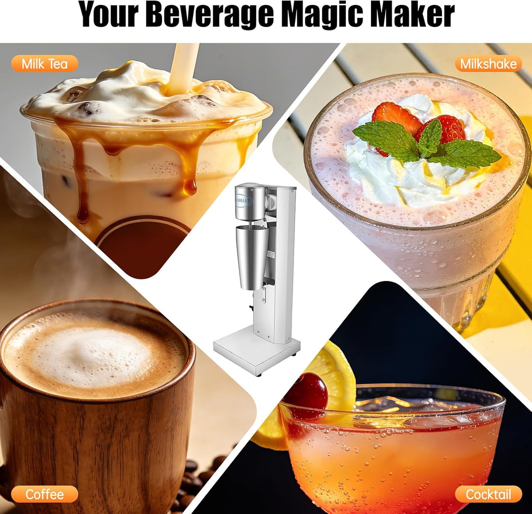 Standmixer, 650ML Elektrisch Milchshakemaschine Eiweissshaker Barmixer Cocktailshaker, Milch Einkopf