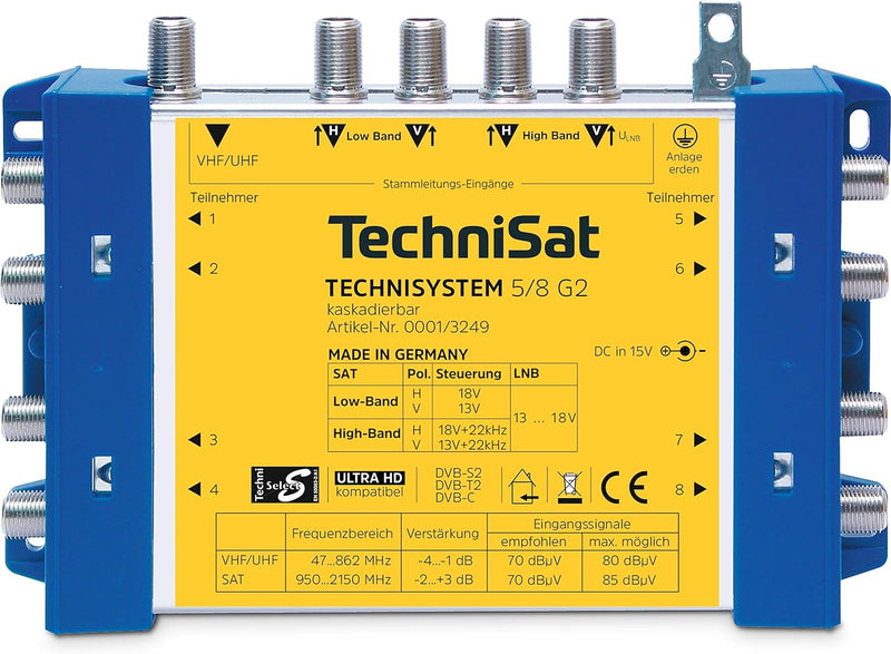 TechniSat TechniSystem 5/8 G2 Multischalter inkl. Netzteil Single, Single