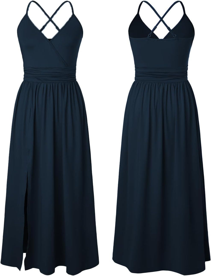 JENJON Damen Sommer Kleid Elegant Off Shoulder Kurzarm Ohne Arm V-Ausschnit Tunika Maxikleider Casua
