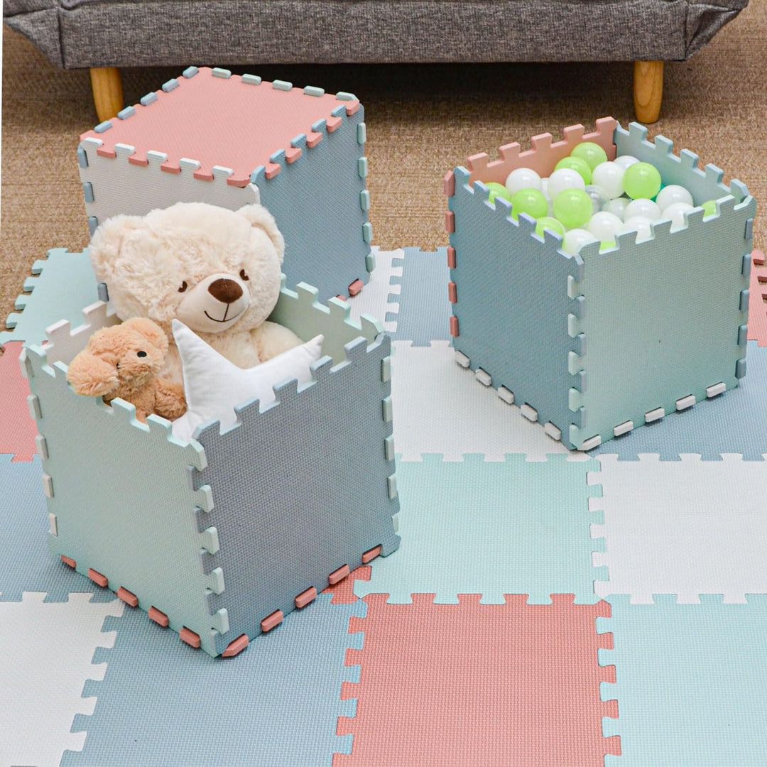 LittleTom 9 Teile Spielmatte Baby Puzzlematte ab Null - 30x30 Krabbelmatte Baby - Spielmatte Kinder